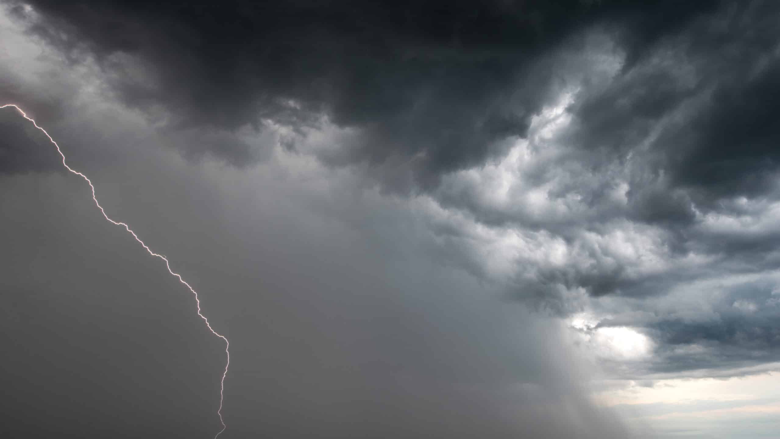 Lightning storm over the city, Prague, Czech republic